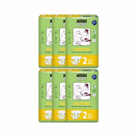 Muumi Baby T2 3-6kg 58 pañales Pack 6 unidades