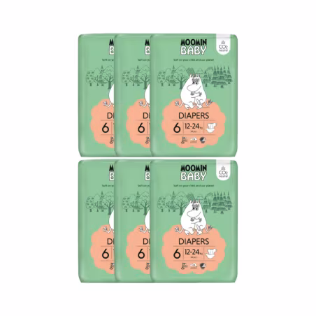 Moomin Baby T6 12-24kg 34 pañales Pack 6 unidades