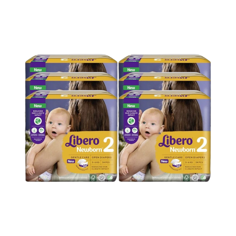 Libero Newborn 2 34 diapers Pack 6 units