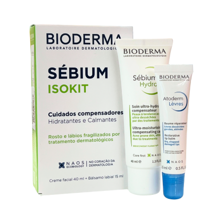 Bioderma Sebium Isokit Pack Creme Facial 40ml + Bálsamo Labial 15ml