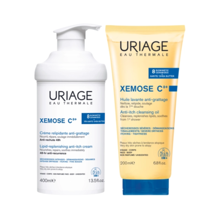 Uriage Xémose C8+ Crema Relipidizante Antipicor + Aceite Limpiador Anti-Picor Pack