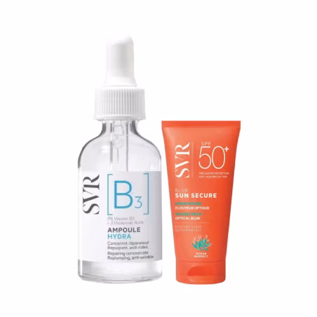 SVR B3 Ampoule Hydra Sérum + SVR Sun Secure Blur sem Perfume FPS50+ Pack