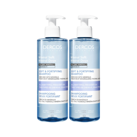 Dercos Mineral Suave Champú Calmante y Fortificante 2x400ml
