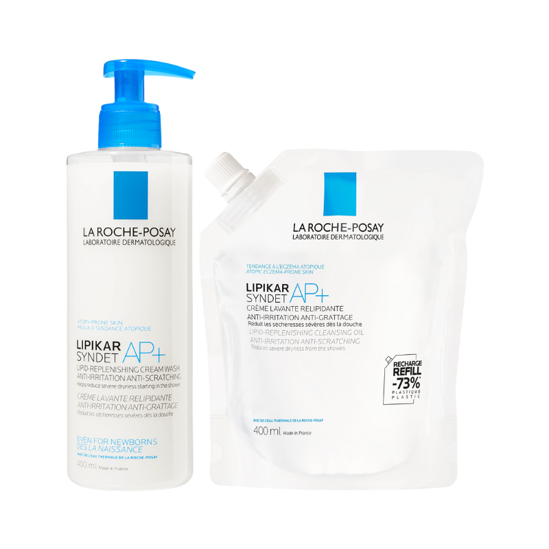 La Roche-Posay Lipikar Syndet AP+ Creme Lavante Relipidante 400ml + Recarga