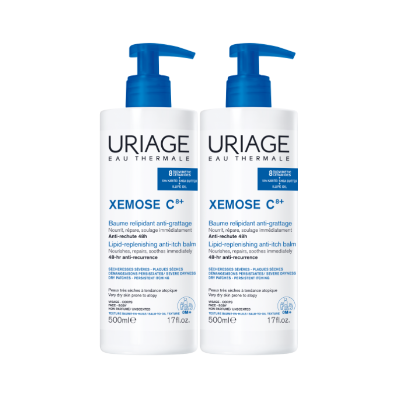 Uriage Xémose C8+ Lipid-Replenishing Anti-Itch Balm 2x500ml