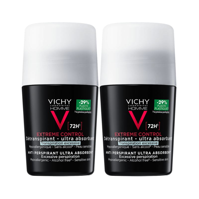 Vichy Homme Extreme Control Antiperspirant 72h Roll-On 2x50ml