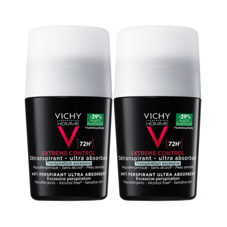 Vichy Homme Extreme Control Anti-Transpirant 72h Roll-On 2x50ml