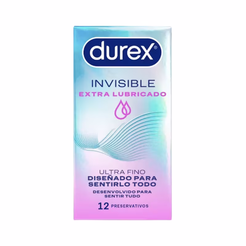 Durex Invisible Extra Lubrificado 12 preservativos