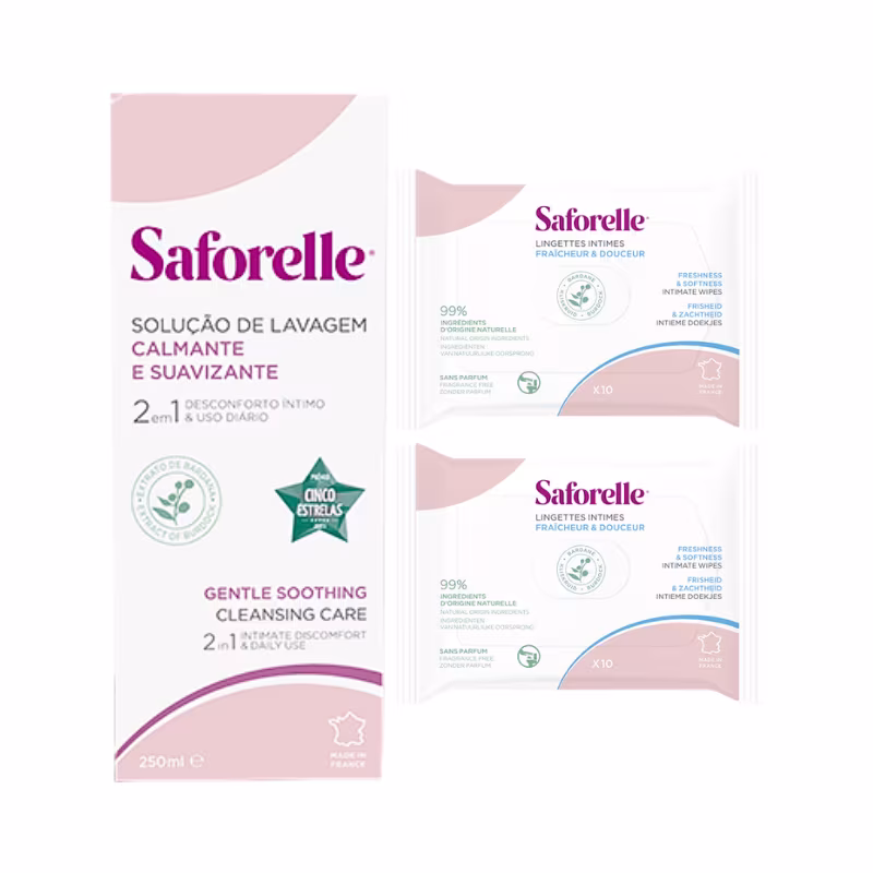 Saforelle Solução de Lavagem + Toalhetes Íntimos Pack
