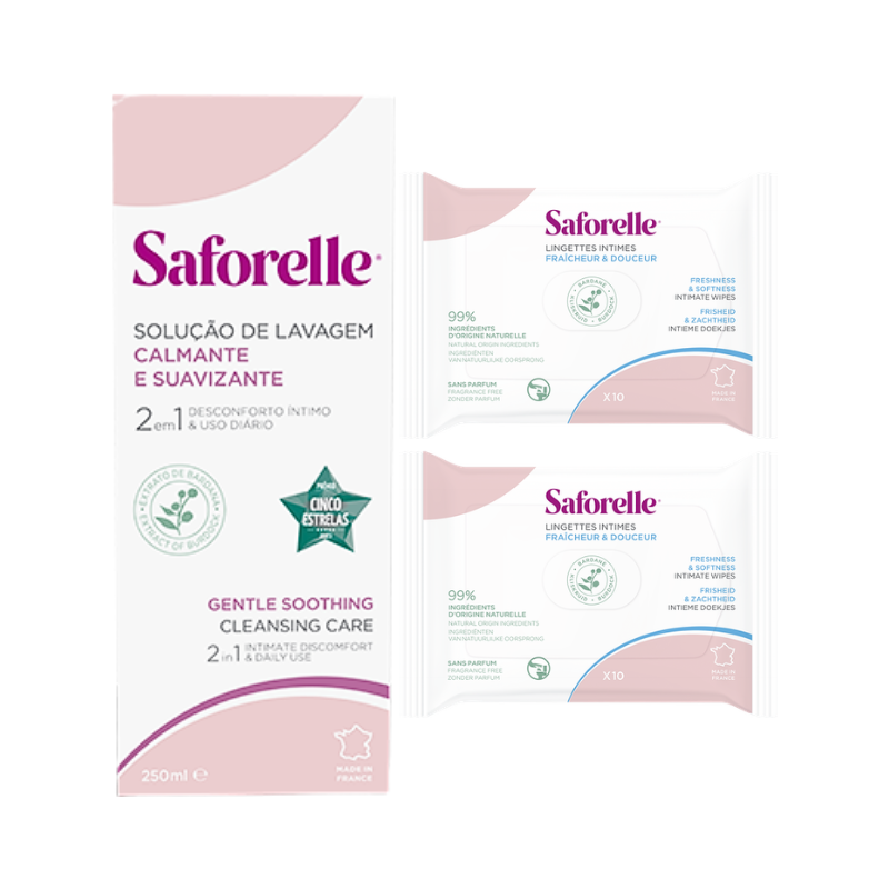 Saforelle Solución Limpiadora + Toallitas Íntimas Pack