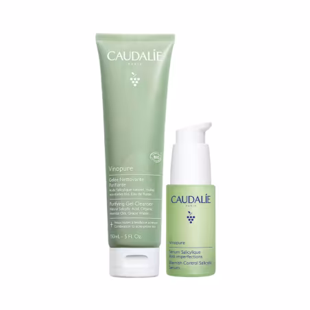 Caudalie Vinopure Purifying Gel Cleanser + Blemish Control Serum Pack
