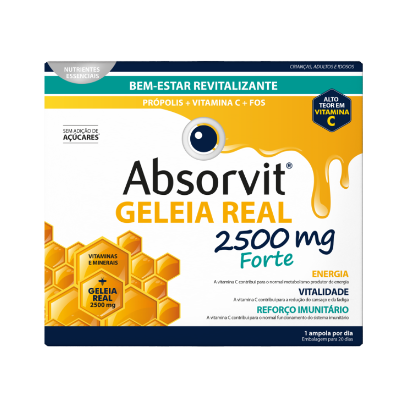 Absorvit Jalea Real 2500mg Fuerte 20 ampollas