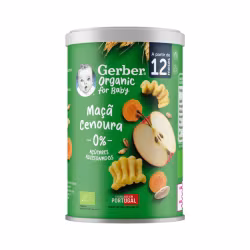 Gerber Organic Puffs Maçã e Cenoura 12m+ 35g