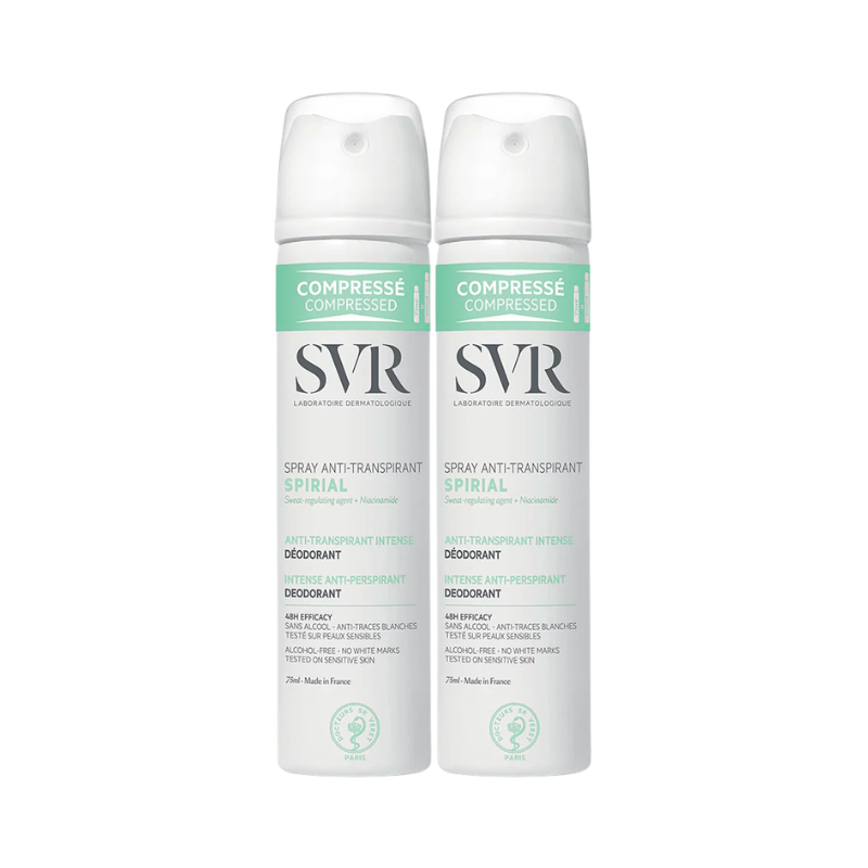 SVR Spirial Déodorant Anti-Transpirant Intense Spray 2x75ml