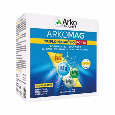 Arkomag Triplo Magnésio Forte 20 saquetas