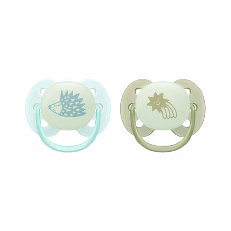 Philips Avent Ultra Soft Nighttime Chupeta 0-6m Azul/Verde 2 unidades