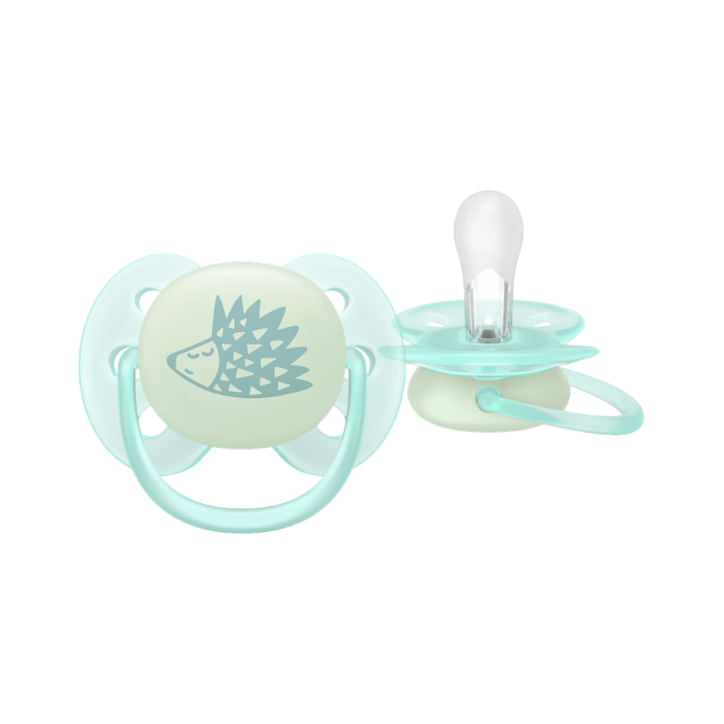 Philips Avent Ultra Soft Nighttime Chupeta 0-6m Azul/Verde 2 unidades