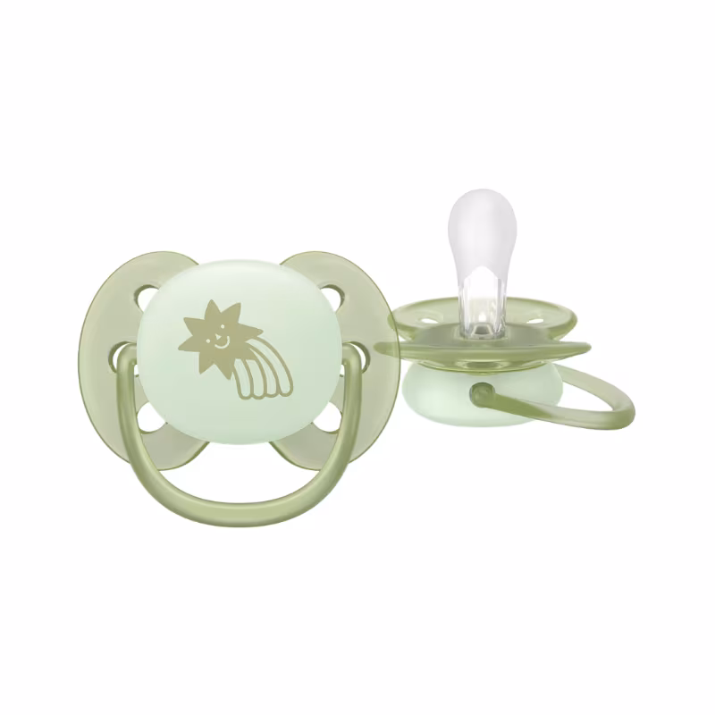 Philips Avent Ultra Soft Nighttime Pacifier 0-6m Blue/Green 2 units
