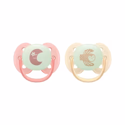 Philips Avent Ultra Soft Nighttime Chupeta 0-6m Rosa/Bege 2 unidades