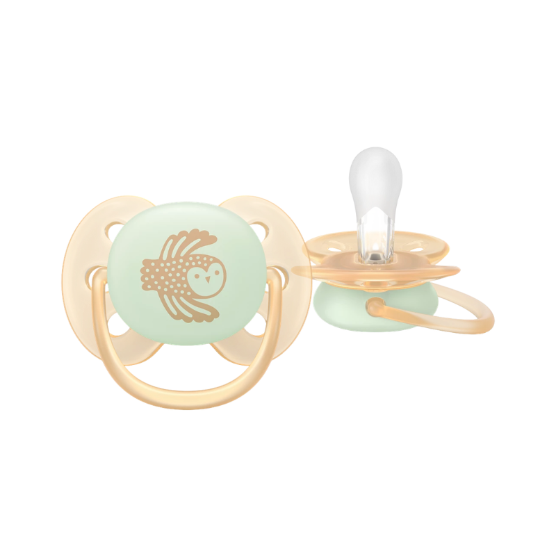 Philips Avent Ultra Soft Nighttime Sucette 0-6m Rose/Beige 2 unités
