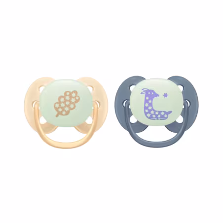 Philips Avent Ultra Soft Nighttime Pacifier 6-18m Beige/Blue 2 units