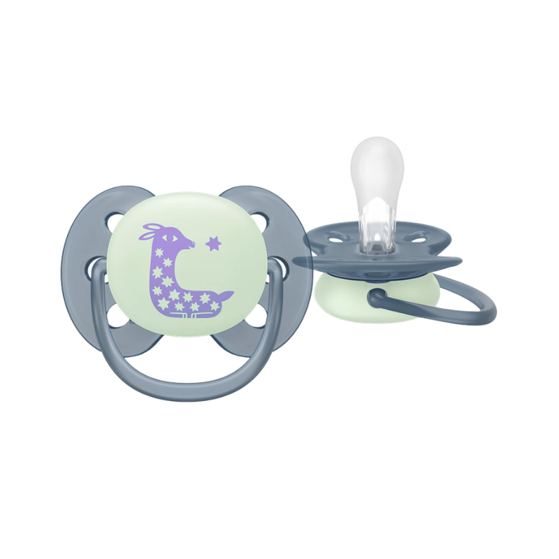 Philips Avent Ultra Soft Nighttime Chupete 6-18m Beige/Azul 2 unidades