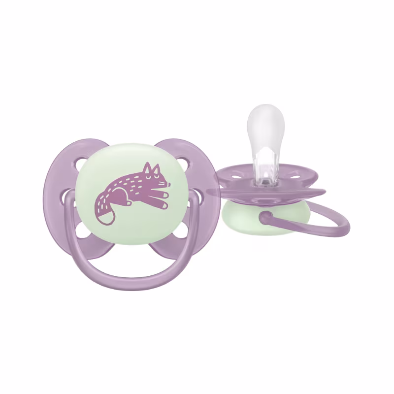 Philips Avent Ultra Soft Nighttime Sucette 6-18m Lilas/Vert 2 unités