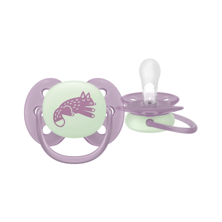 Philips Avent Ultra Soft Nighttime Sucette 6-18m Lilas/Vert 2 unités