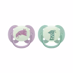 Philips Avent Ultra Soft Nighttime Chupeta 6-18m Lilás/Verde 2 unidades
