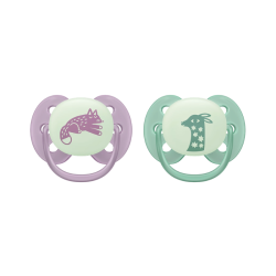 Philips Avent Ultra Soft Nighttime Sucette 6-18m Lilas/Vert 2 unités
