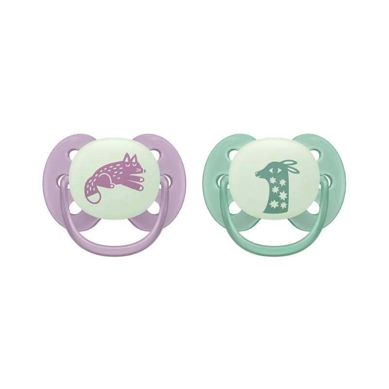 Philips Avent Ultra Soft Nighttime Chupeta 6-18m Lilás/Verde 2 unidades