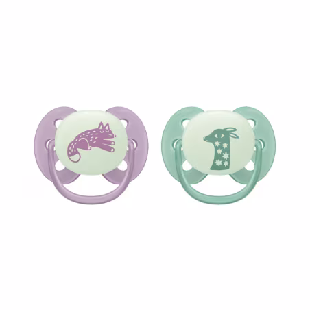 Philips Avent Ultra Soft Nighttime Chupete 6-18m Lila/Verde 2 unidades