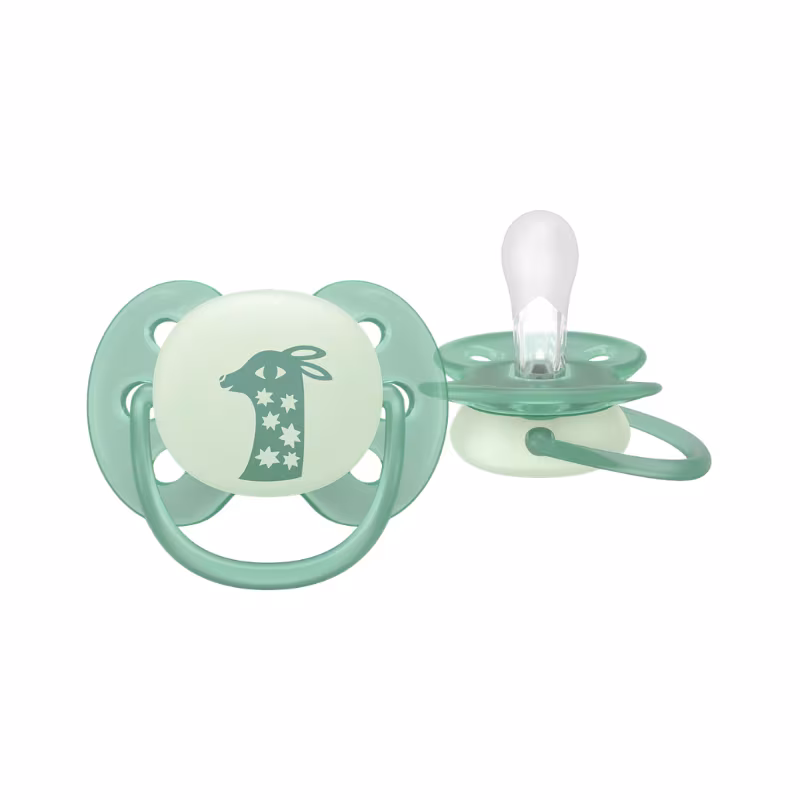Philips Avent Ultra Soft Nighttime Pacifier 6-18m Lilac/Green 2 units