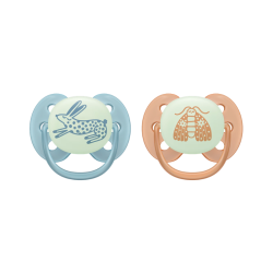 Philips Avent Ultra Soft Nighttime Pacifier 18m+ Blue/Orange 2 units