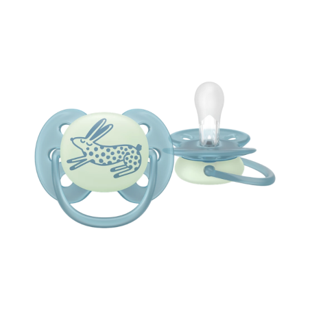 Philips Avent Ultra Soft Nighttime Chupeta 18m+ Azul/Laranja 2 unidades