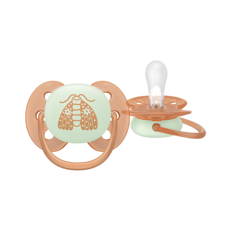 Philips Avent Ultra Soft Nighttime Chupeta 18m+ Azul/Laranja 2 unidades