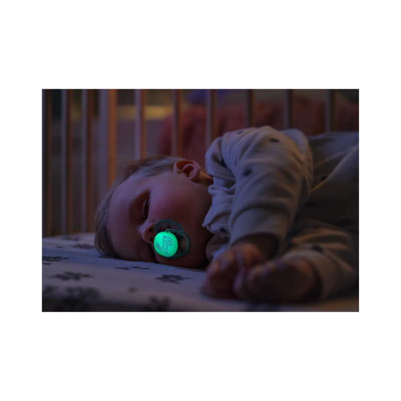 Philips Avent Ultra Soft Nighttime Sucette 18m+ Bleu/Orange 2 unités