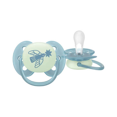 Philips Avent Ultra Soft Nighttime Pacifier 18m+ Green/Blue 2 units