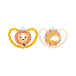 NUK Space Sucette Silicone 18-36m Lion 2 unités