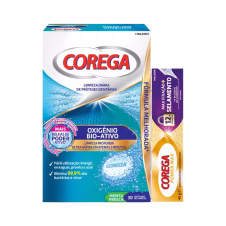 Corega Oxígeno Bioactivo + Power Max Selladora Máxima Crema Pack