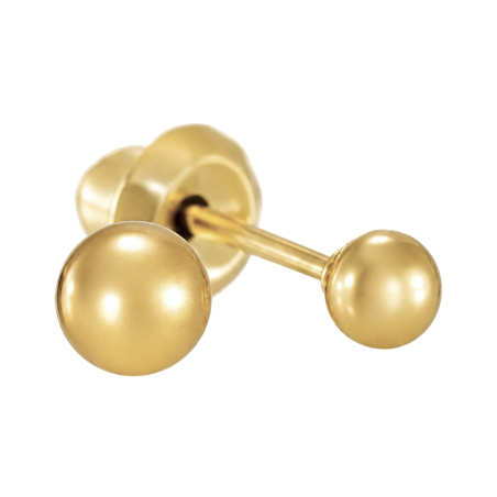 Inverness Sensitive Pendientes Acero Quirúrgico Bola Dorada 3mm