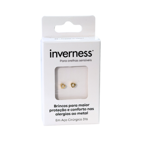 Inverness Sensitive Pendientes Acero Quirúrgico Corazón Cristal