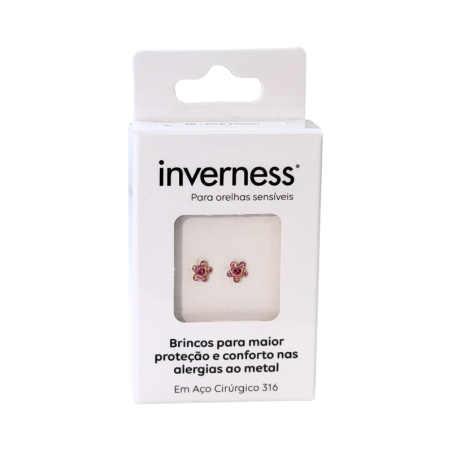 Inverness Sensitive Earrings Surgical Steel Pink Flower