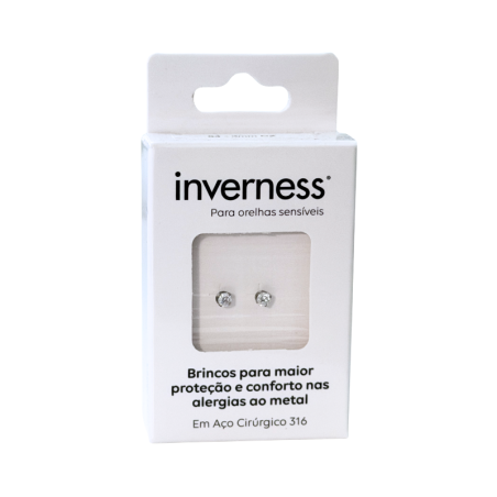 Inverness Sensitive Brinco Aço Cirúrgico Zircão 3mm