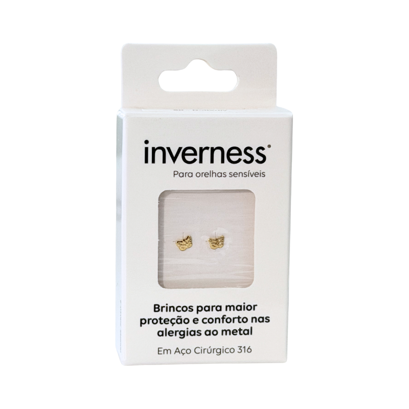 Inverness Sensitive Earrings Surgical Steel Golden Butterfly