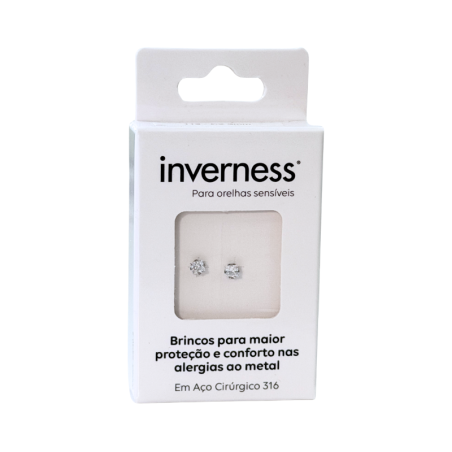 Inverness Sensitive Pendientes Acero Quirúrgico Circonita Cuadrada 3mm