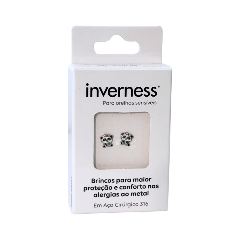 Inverness Sensitive Earrings Surgical Steel Panda