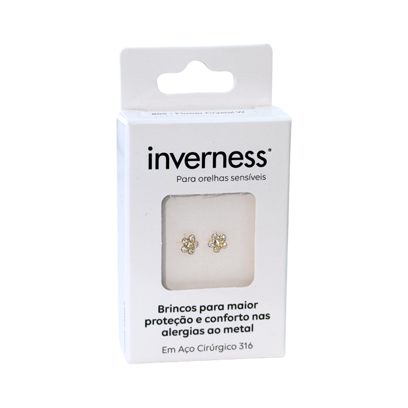 Inverness Sensitive Earrings Surgical Steel Crystal Flower
