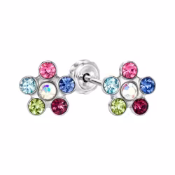 Inverness Sensitive Earrings Surgical Steel Colorful Flower