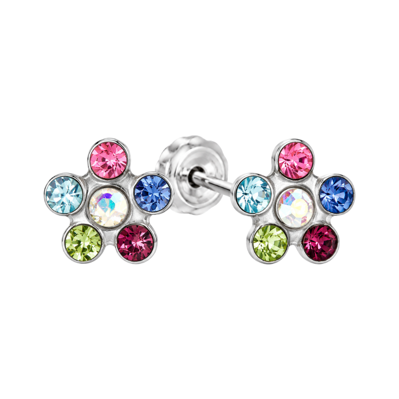 Inverness Sensitive Boucles d’Oreilles Acier Chirurgical Fleur Colorée